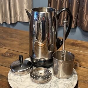 VTG 70s Farberware Superfast 12 Cup Percolator 142B Electric Coffee Maker USA